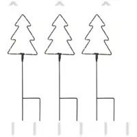 Lumineo LED Gartenstecker Weihnachtsbäume Outdoor 48cm Metall 3er Set