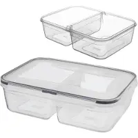 Orion Pojemnik na żywność dzielony z uszczelką szczelny z 2 przegródkami lunchbox 2 l