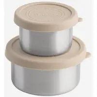 Aya & Ida Frischhaltebox Snack Container Cream Beige 100 ml + 200 ml (2er Set)