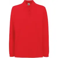 Fruit Of The Loom Premium Herren Polo-Shirt, Langarm BC1383 (L) (Rot)