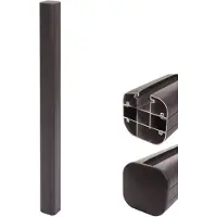 Mendler Alu-Pfosten Sarthe-WPC-Zaun, Pfeiler Pfahl, Stecksystem ~ 98cm, anthrazit