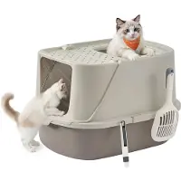 Feandrea Katzentoilette mit Deckel für Katzen bis 15 kg PPT011LH01