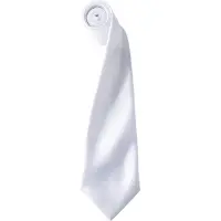 Premier Herrenkrawatte aus Satin (schmale Klinge) (Weiß)