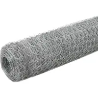 vidaXL Drahtzaun Verzinkter Stahl 25x1,5 m Silbern