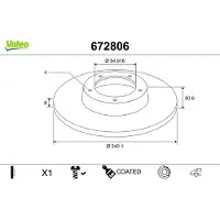Valeo Bremsscheibe [Hersteller-Nr. 672806] für Dacia, Renault