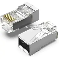 Vention IDCR0-100, RJ-45, Silber, Transparent, Männlich, Gerade, Metall, Polycarbonat (PC), Cat6
