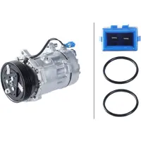 Hella 8FK 366 200-161 SD7V16 Klimaanlage Klimakompressor PAG 46 R134a für VW GOLF III (1H1) SHARAN (7M8, 7M9, 7M6) Polo Schrägheck (6N1) PASSAT