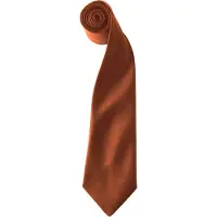 Premier Colours Herren Satin Clip Krawatte (2er Pack) (Kastanie)
