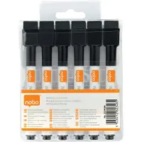 Nobo Whiteboardmarker Mini fin Nobo sort blis - (6 stk.)