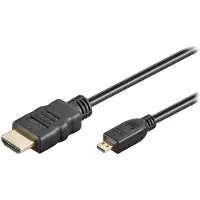 Goobay HDMI-Kabel 53781 Micro-HDMI 2.0, vergoldete Stecker, 4K UHD bei 60 Hz, 8,16 Gbit/s, HDMI auf Micro HDMI, 1m
