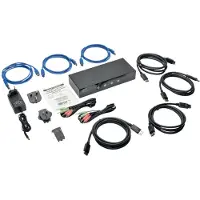 Eaton Tripp Lite series 4-Port DisplayPort KVM Switch w/Audio, Cables and USB 3.0 SuperSpeed Hub - KVM-/Audio-/USB-Switch - 4 x KVM/Audio/USB - 1 lokaler Benutzer - Desktop