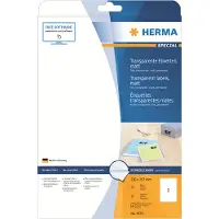 Herma transparente matte Folien-Etiketten auf A4-Blättern, 25 Etiketten, 25 Bogen