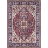 NYVI Teppich Asmar - Pflegeleicht, Langlebig, für Innenräume Größe:80x200 cm;Farbe:Pflaumenrot Anthea