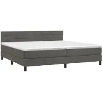 Syfax Boxspringbett mit Matratze Dunkelgrau 200x200 cm Samt
