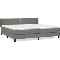 Syfax Boxspringbett mit Matratze Dunkelgrau 200x200 cm Stoff