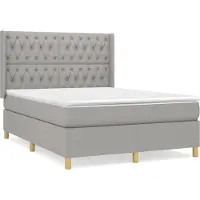 Syfax Boxspringbett mit Matratze Hellgrau 140x200 cm Stoff