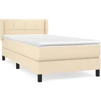 Syfax Boxspringbett mit Matratze Creme 100x200 cm Stoff