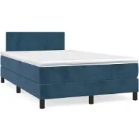 Syfax Boxspringbett mit Matratze Dunkelblau 120x200 cm Samt