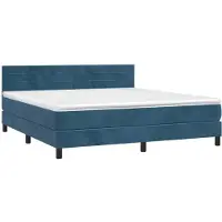 Syfax Boxspringbett mit Matratze Dunkelblau 160x200 cm Samt