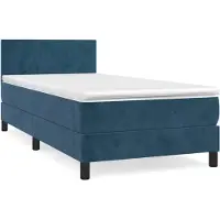 Syfax Boxspringbett mit Matratze Dunkelblau 100x200 cm Samt