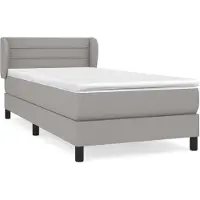 Syfax Boxspringbett mit Matratze Hellgrau 80x200 cm Stoff