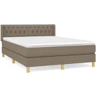 Syfax Boxspringbett mit Matratze Taupe 140x190 cm Stoff
