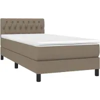 Syfax Boxspringbett mit Matratze Taupe 100x200 cm Stoff