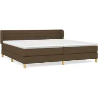 Syfax Boxspringbett mit Matratze Dunkelbraun 200x200 cm Stoff