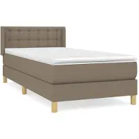 Syfax Boxspringbett mit Matratze Taupe 100x200 cm Stoff