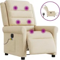 Syfax Massagesessel Elektrisch Creme Stoff