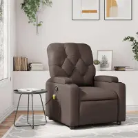 vidaXL Möbel Massagesessel Braun Kunstleder - Ruhesessel 372512