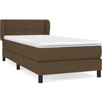 Syfax Boxspringbett mit Matratze Dunkelbraun 90x200 cm Stoff