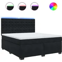 Syfax Boxspringbett mit Matratze Schwarz 180x200 cm Samt