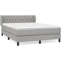 Syfax Boxspringbett mit Matratze Hellgrau 140x200 cm Stoff