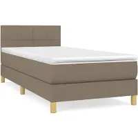 Syfax Boxspringbett mit Matratze Taupe 100x200 cm Stoff
