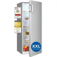 Exquisit Vollraumkühlschrank KS5320-V-H-010E inoxlook | Nutzinhalt: 242 L | Innenbeleuchtung | Ohne Gefrierfach