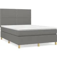 Syfax Boxspringbett mit Matratze Dunkelgrau 140x190 cm Stoff