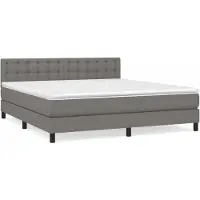 Syfax Boxspringbett mit Matratze Dunkelgrau 180x200 cm Stoff