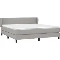 Syfax Boxspringbett mit Matratze Hellgrau 180x200 cm Stoff