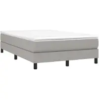 Syfax Boxspringbett mit Matratze Hellgrau 120x200 cm Stoff