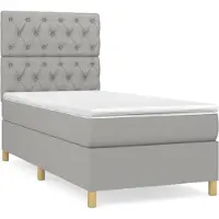 Syfax Boxspringbett mit Matratze Hellgrau 80x200 cm Stoff