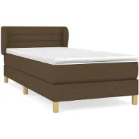 Syfax Boxspringbett mit Matratze Dunkelbraun 90x190 cm Stoff