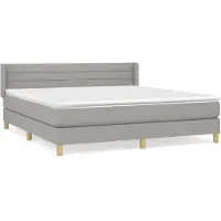 Syfax Boxspringbett mit Matratze Hellgrau 160x200 cm Stoff