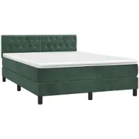 Syfax Boxspringbett mit Matratze Dunkelgrün 140x200 cm Samt