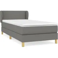 Syfax Boxspringbett mit Matratze Dunkelgrau 90x190 cm Stoff