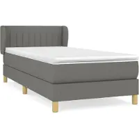 Syfax Boxspringbett mit Matratze Dunkelgrau 90x190 cm Stoff