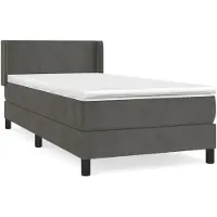 Syfax Boxspringbett mit Matratze Dunkelgrau 80x200 cm Samt