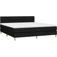 Syfax Boxspringbett mit Matratze Schwarz 180x200 cm Stoff