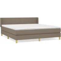 Syfax Boxspringbett mit Matratze Taupe 160x200 cm Stoff
