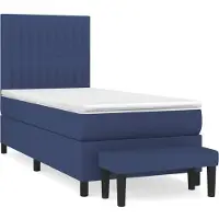 Syfax Boxspringbett mit Matratze Blau 90x200 cm Stoff